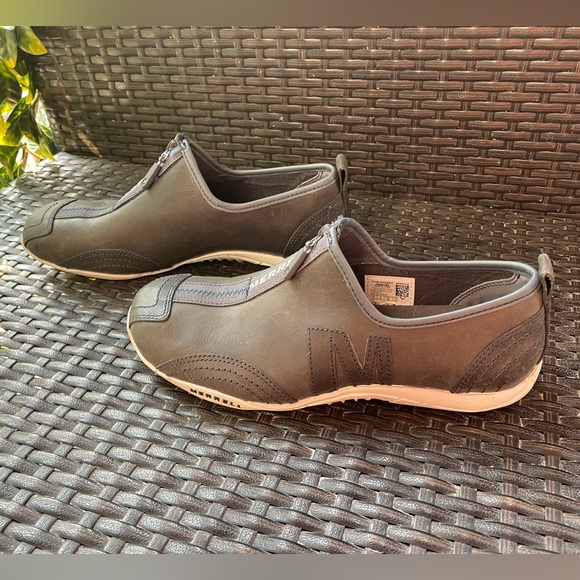 Merrell Barrado Women’s Leather gray Slip On Zip Up Performance Shoes Size 7.5 - Picture 4 of 7